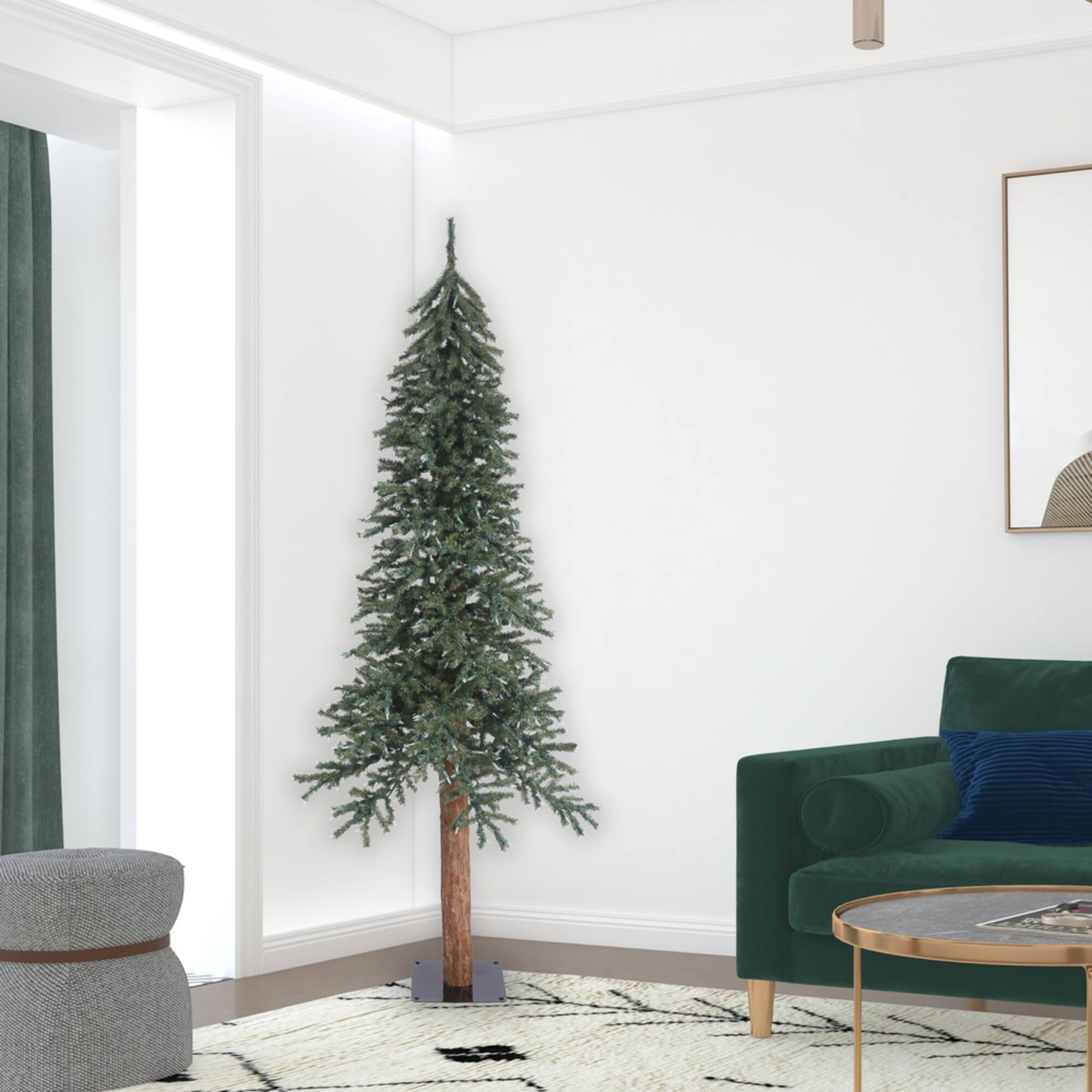 7ft. Unlit Natural Bark Alpine Artificial Christmas Tree